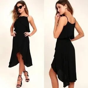 NEW Lulus I Found You Black High Low Dress Small