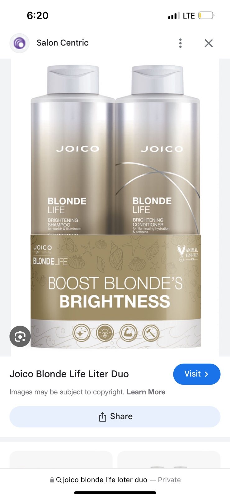 Joico Blonde Life shampoo and conditioner Liter duo