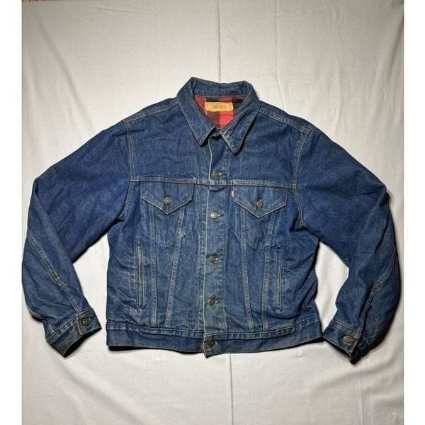 Vintage Levi’s Denim Jacket 70411 0816 Flannel Linked Men’s 42 1980’s