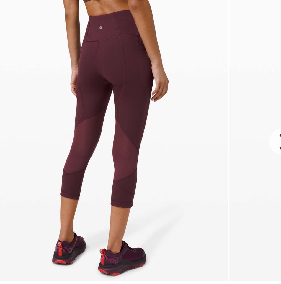 Lululemon Pace Rival High-Rise Crop 22 inseam size 6 Cassis