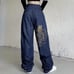 2021 new American retro embroidery jeans women street hip-hop wild wide-leg pant
