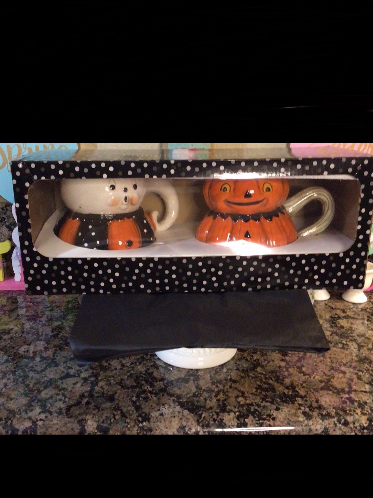 Johanna Parker Giant Ghost & Jack-O-Lantern Mugs Very Sturdy