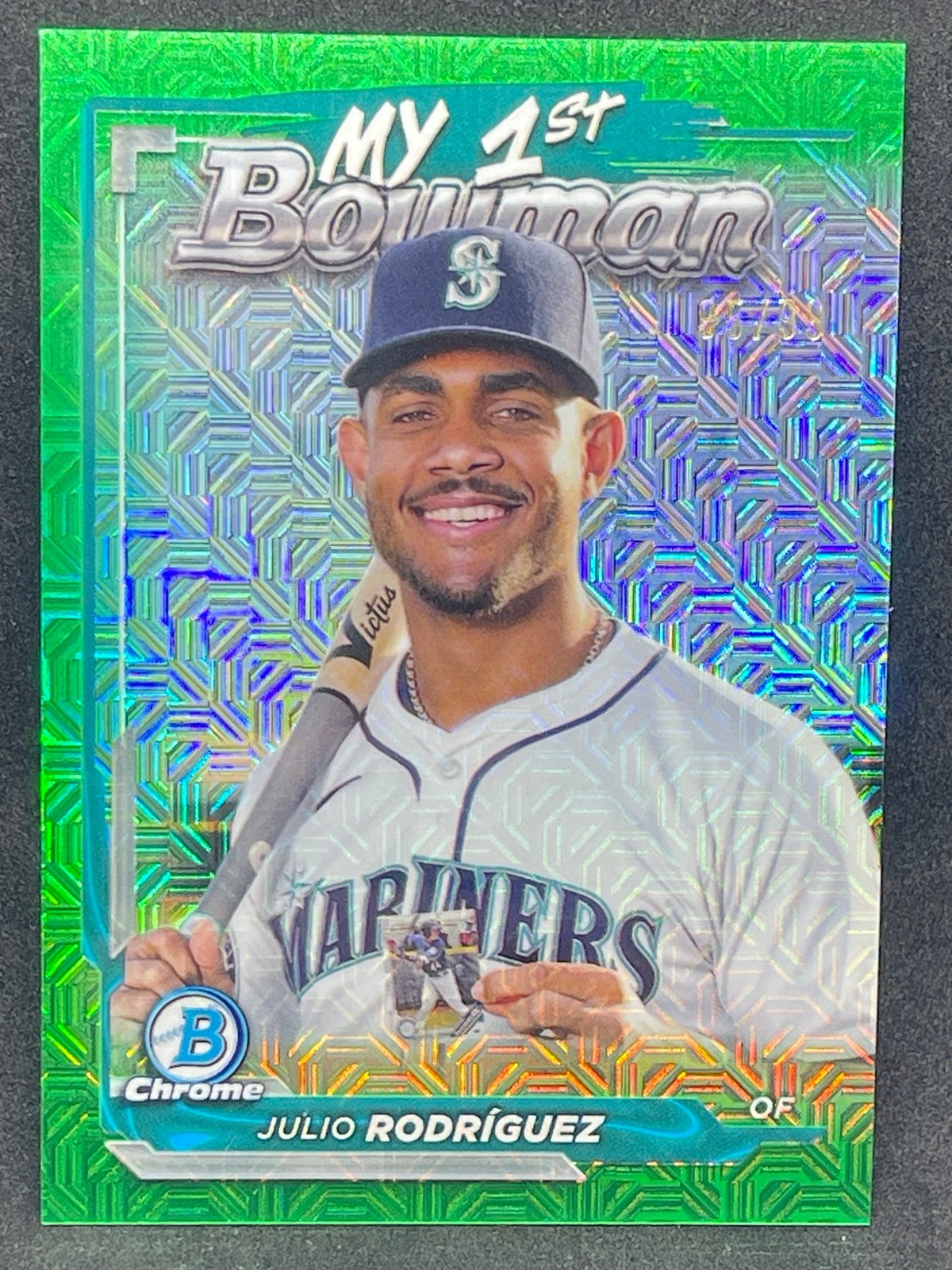Julio Rodriguez-Topps-My 1st Bowman-SSP 95/99-Green Mojo Refractor-MARINERS