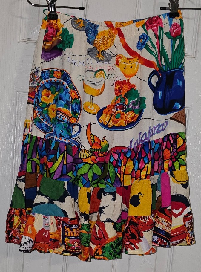 Nwot Jams World “La Cocina” Rare Print Tiered Skirt XS