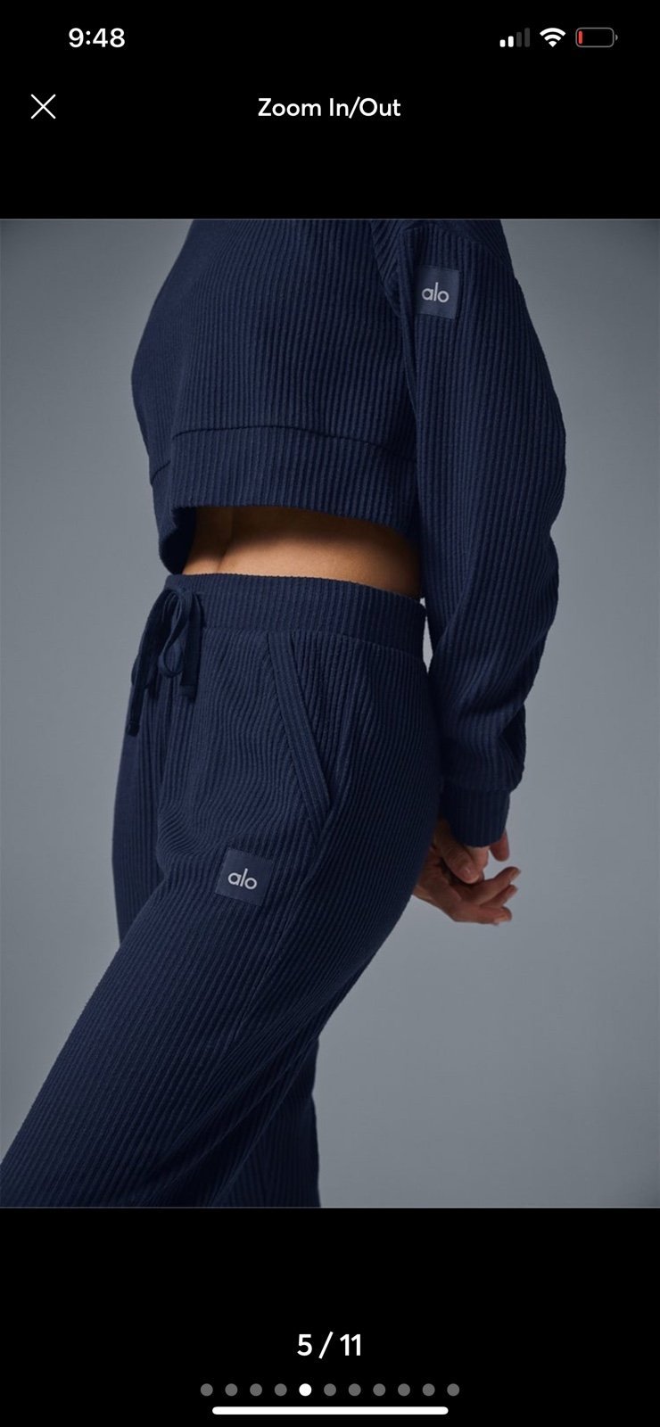 Alo Yoga Navy Muse Hoodie Sweat Set size XS