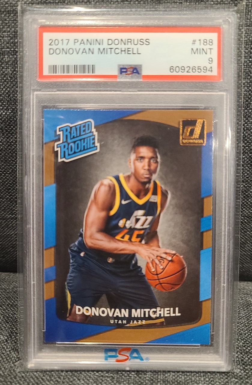 2017 Panini Donruss Donovan Mitchell Rated Rookie PSA 9