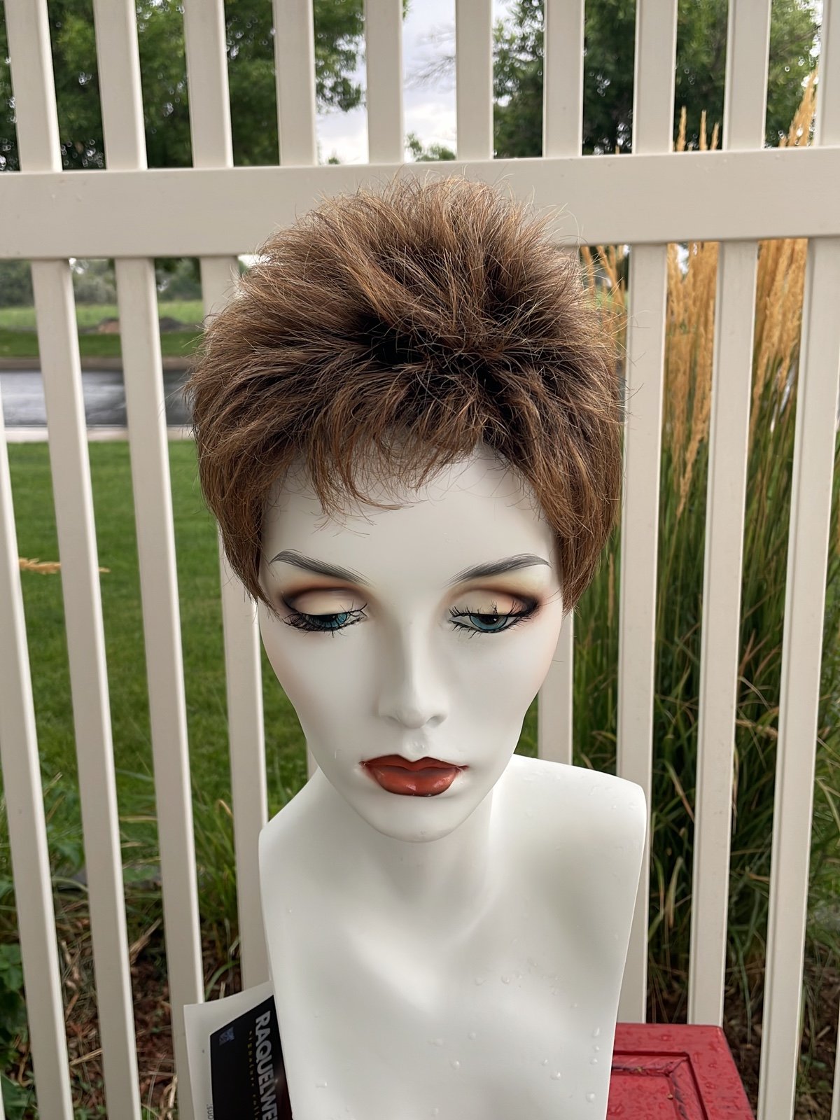 Wig Spikey, Rooted Warm Brown NWT