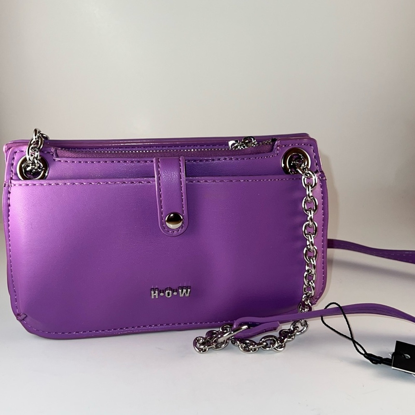 House of Want Purple Faux leather carry-on phone crossbody purse NEW