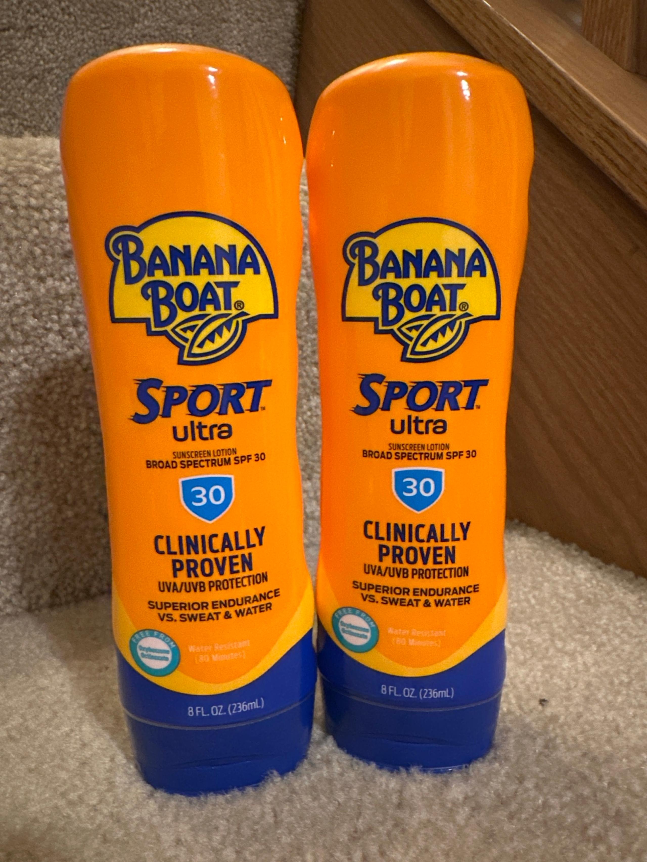 Banana Boat Sport Ultra SPF 30 Sunscreen Lotion, Sport Sunscreen, new x2