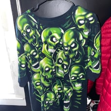 Liquid Blue Green Skull T-Shirt