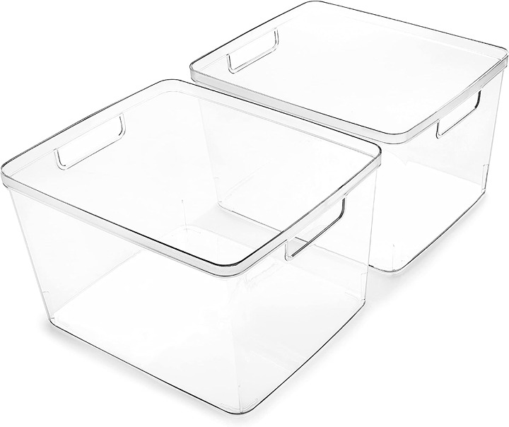 Plastic Bins, Large - 2 Pack Multi-Use| Built-VFFD32