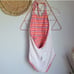 J. McLaughlin, New Nicola Coral Watercolor Stripe One Piece Swimsuit Size 8