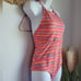J. McLaughlin, New Nicola Coral Watercolor Stripe One Piece Swimsuit Size 8