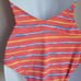 J. McLaughlin, New Nicola Coral Watercolor Stripe One Piece Swimsuit Size 8