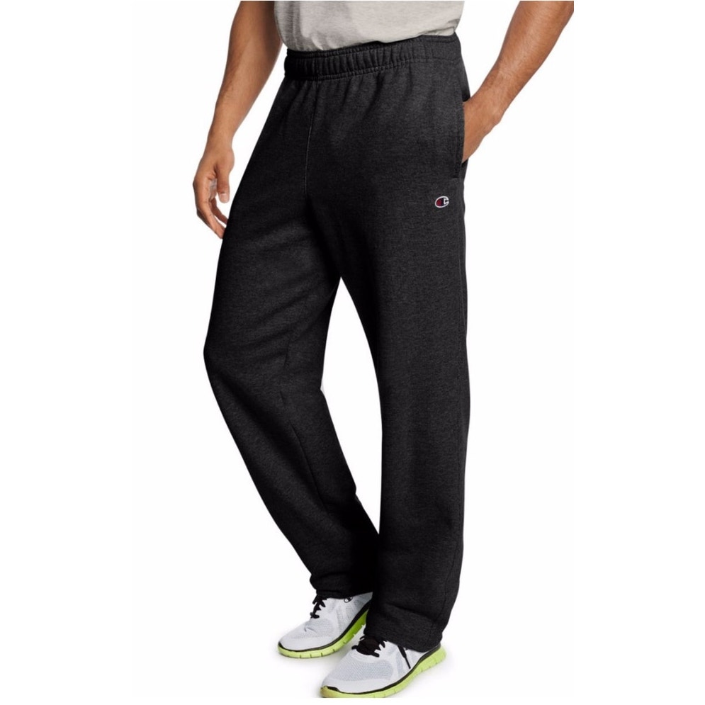 Champion Mens Powerblend Navy Cotton Sweats Open Hem SweatPants p0893 Medium