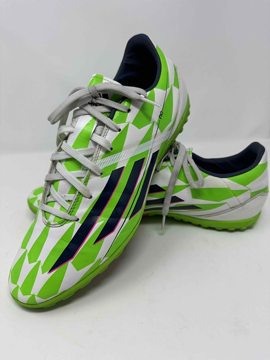 Adidas Mens White Green Soccer Cleats Size 11.5