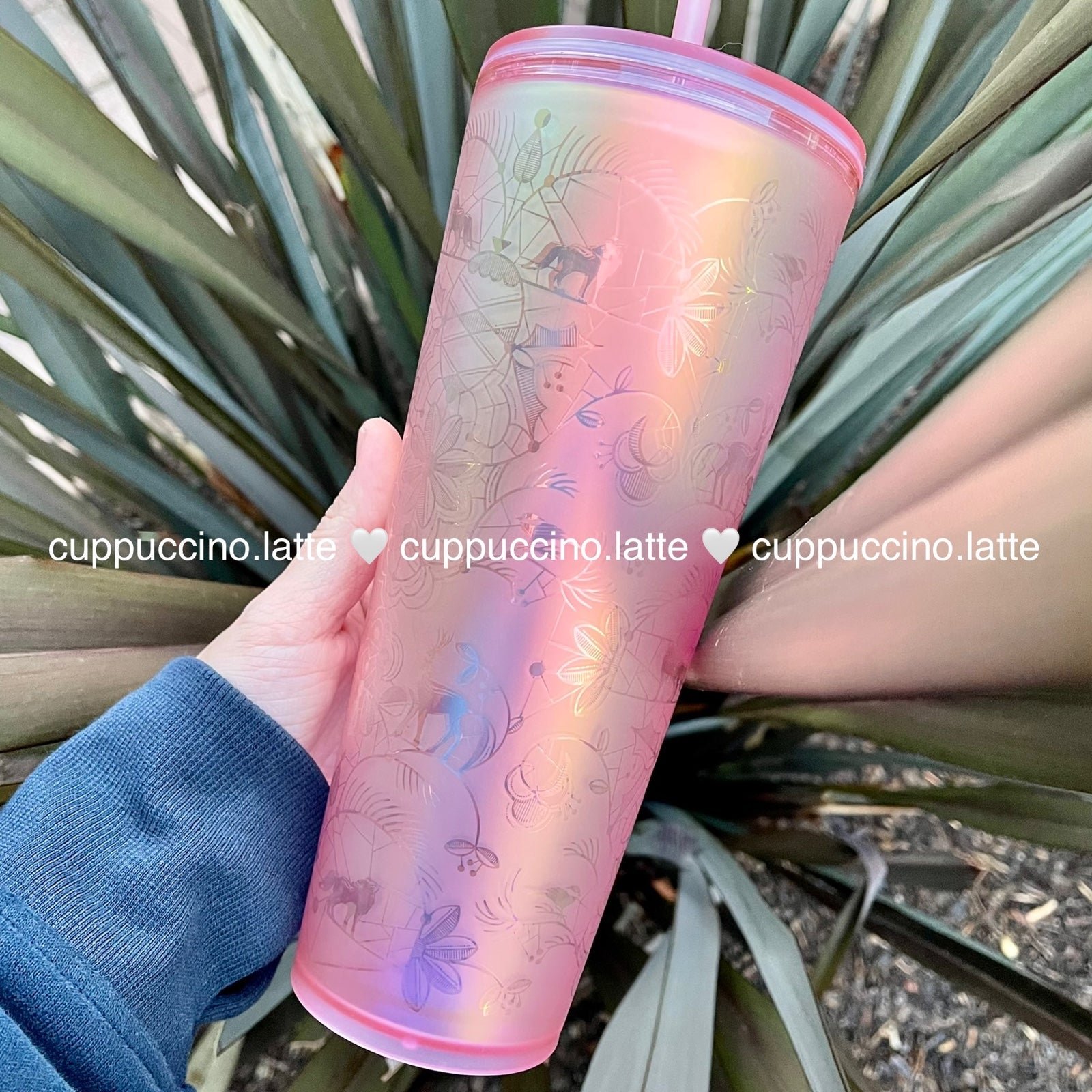 NWT Starbucks 2022 Holiday ‘Light Pink Lace’ Soft Touch Sheen Tumbler