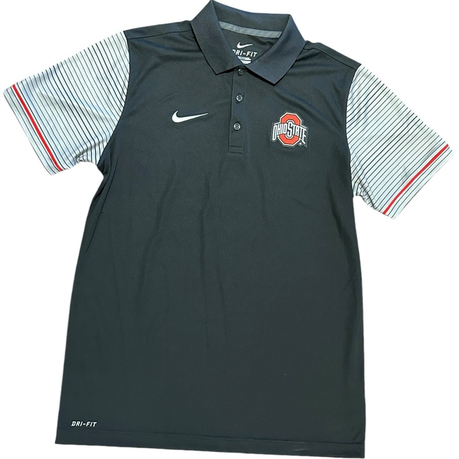 Ohio State University Men’s Size Medium Nike DriFit Gray Short Sleeve Polo Shirt