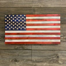 Handmade Wooden American Flag, Wall Decor (Traditional)
