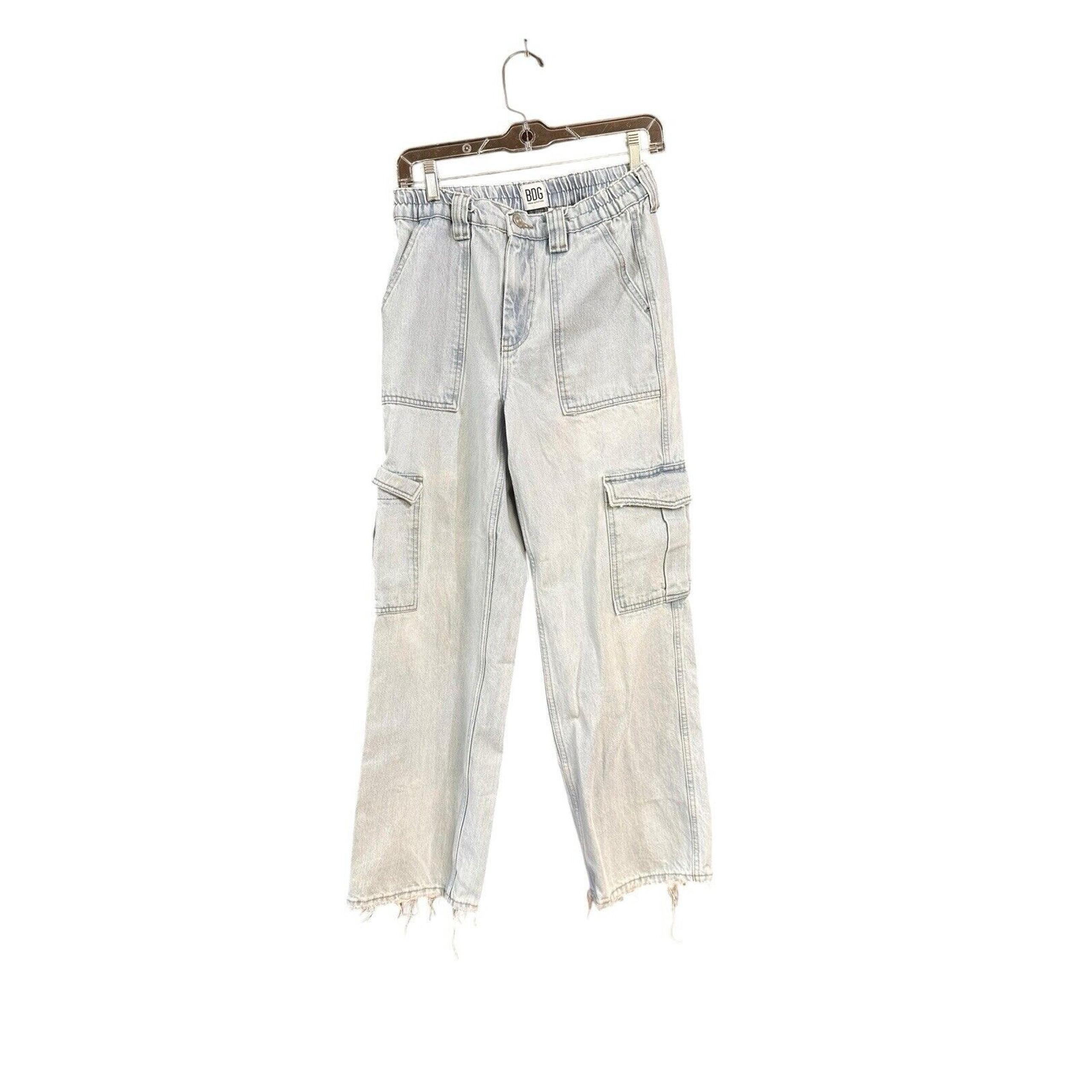 Urban Outfitters BDG Skate Cargo Jeans Womens 28x32 Acid Wash Stretch Waist