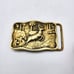 Solid Brass Running Deer Belt Buckle USA