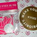 NWOT VS PINK NATION STICKERS & ONE ROUND STICKER
