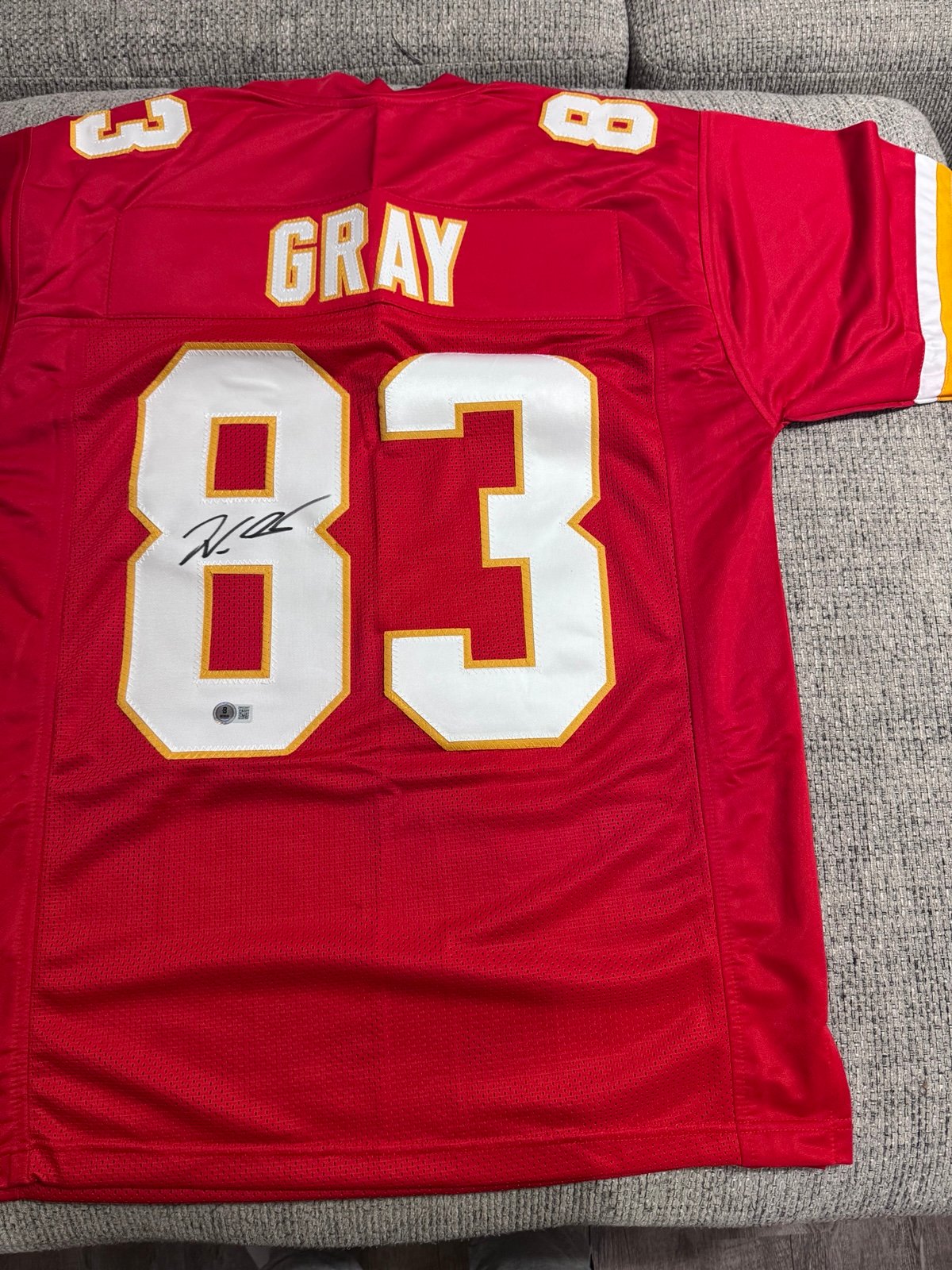 Noah Gray signed autograph custom jersey - Beckett coa - Kansas City Chiefs