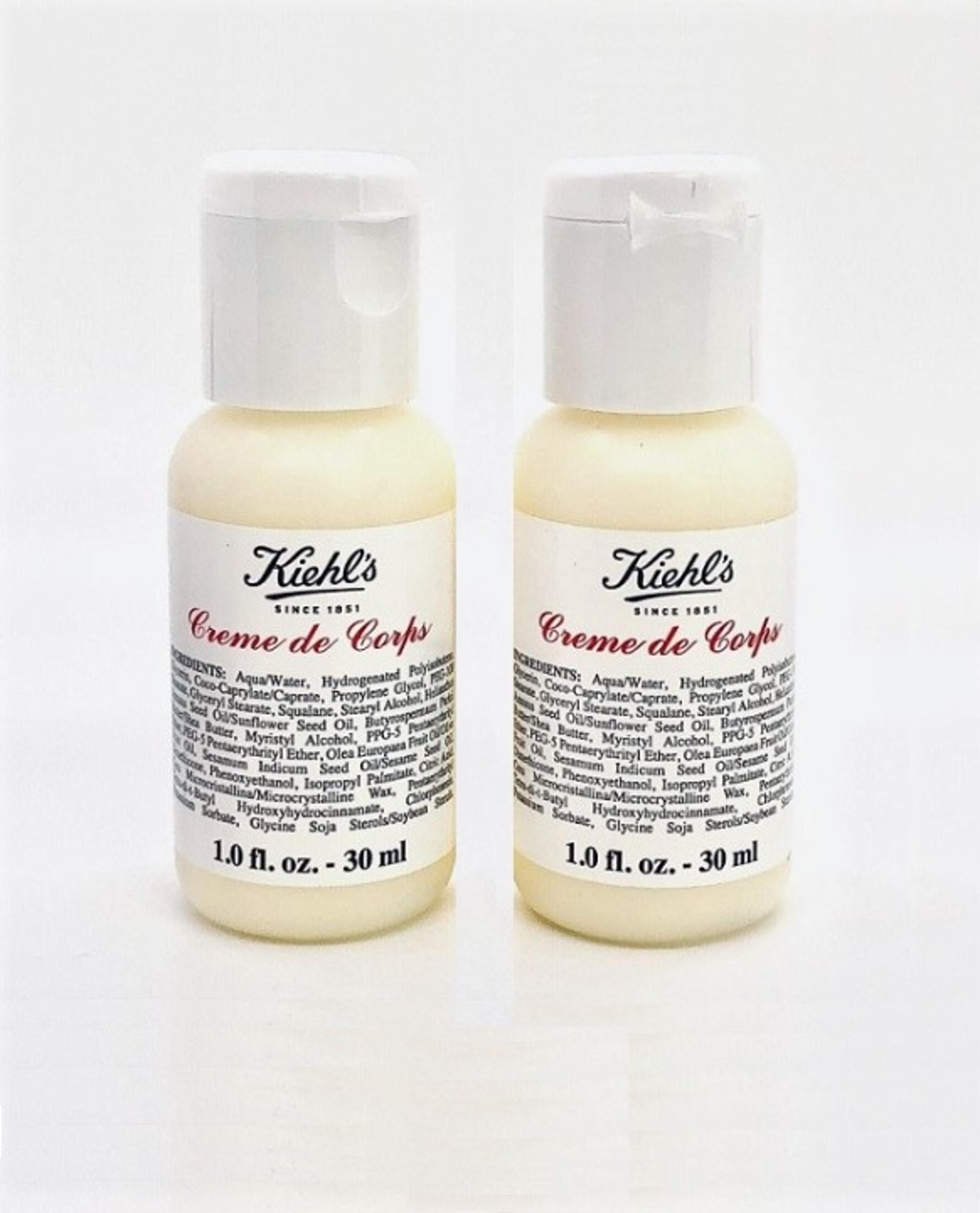 2 x Kiehl's Creme De Corps Body Lotion with Cocoa Butter Travel Size 30 ml each