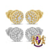 Real Genuine VVS/1 Moissanite Diamond Round Screw Back Cluster Stud Earrings 7mm