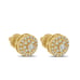 Real Genuine VVS/1 Moissanite Diamond Round Screw Back Cluster Stud Earrings 7mm