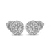 Real Genuine VVS/1 Moissanite Diamond Round Screw Back Cluster Stud Earrings 7mm