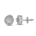Real Genuine VVS/1 Moissanite Diamond Round Screw Back Cluster Stud Earrings 7mm