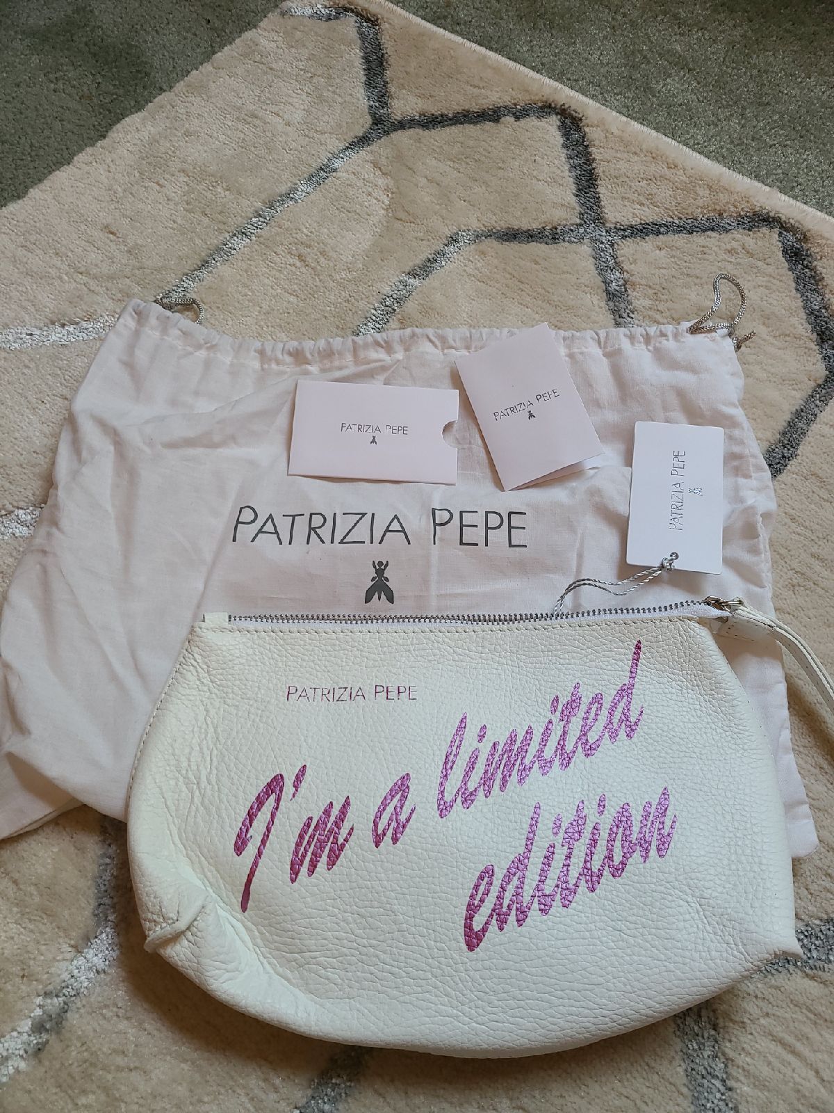 Patrizia Pepe white clutch/makeup bag