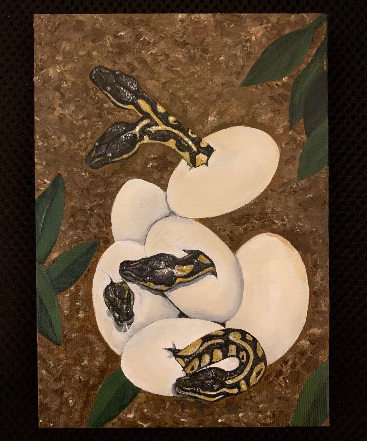 ORIGINAL 2-headed snake painting