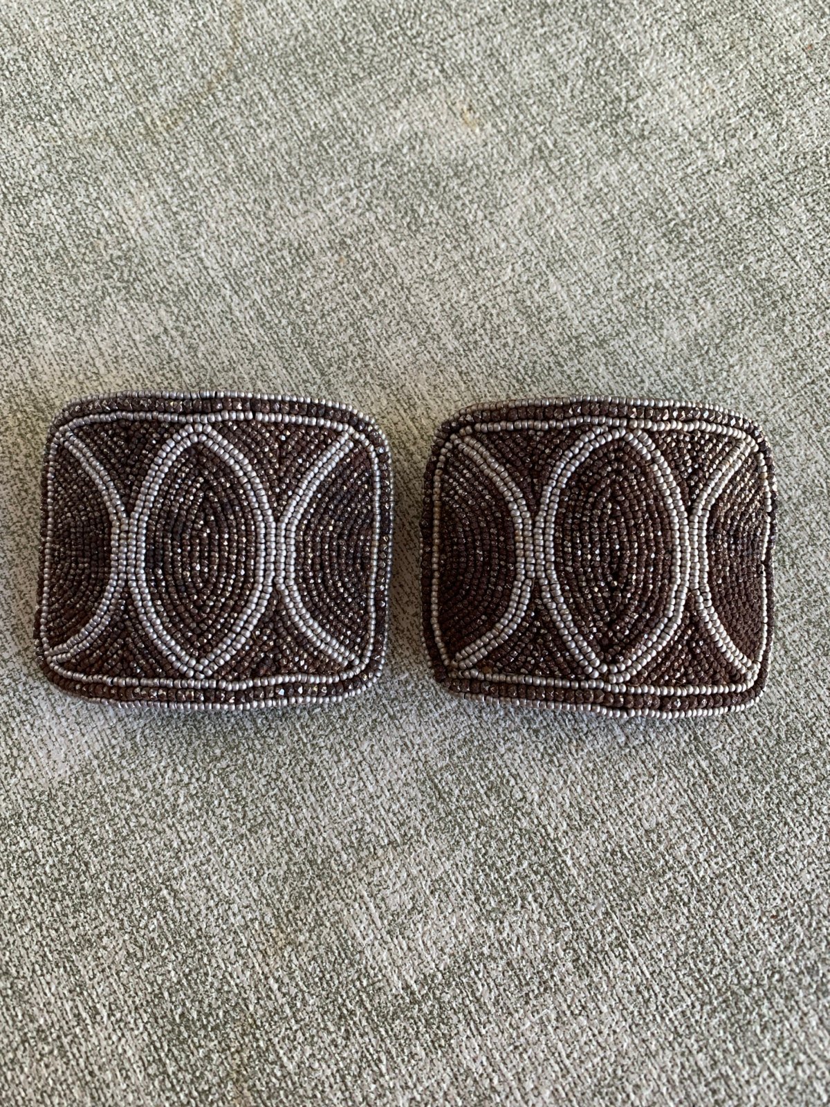Rare Vintage Art Deco beaded shoe clips