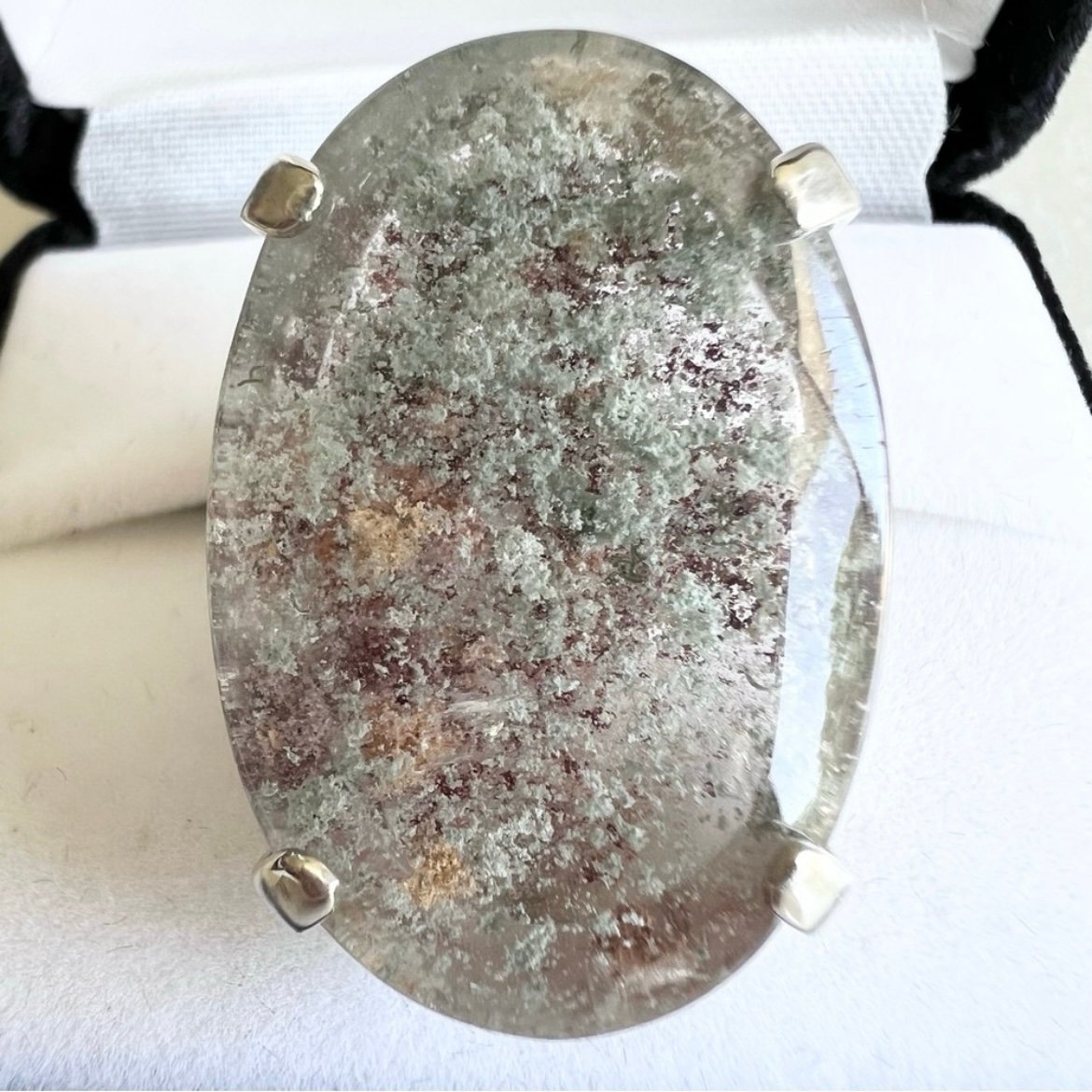 Phantom Quartz Garden Quartz Lodolite Sterling Silver Ring