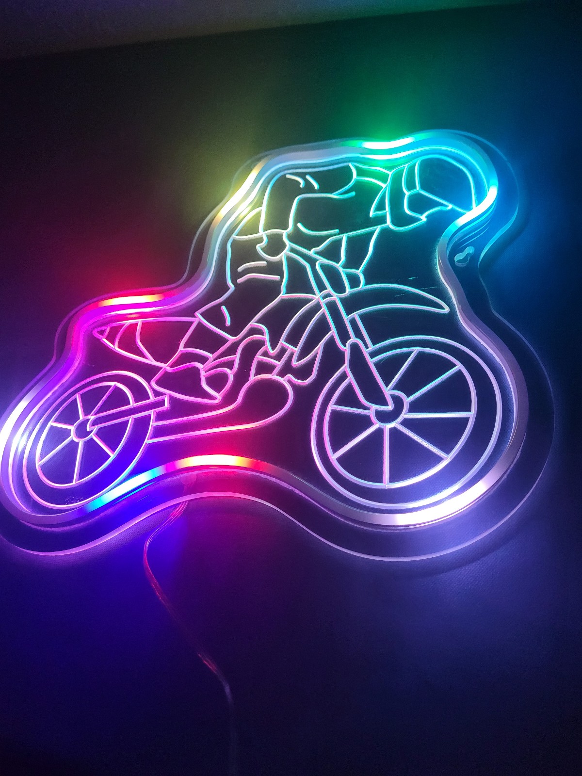 LightMotorcycle LED Neon Wall  Light With Settings