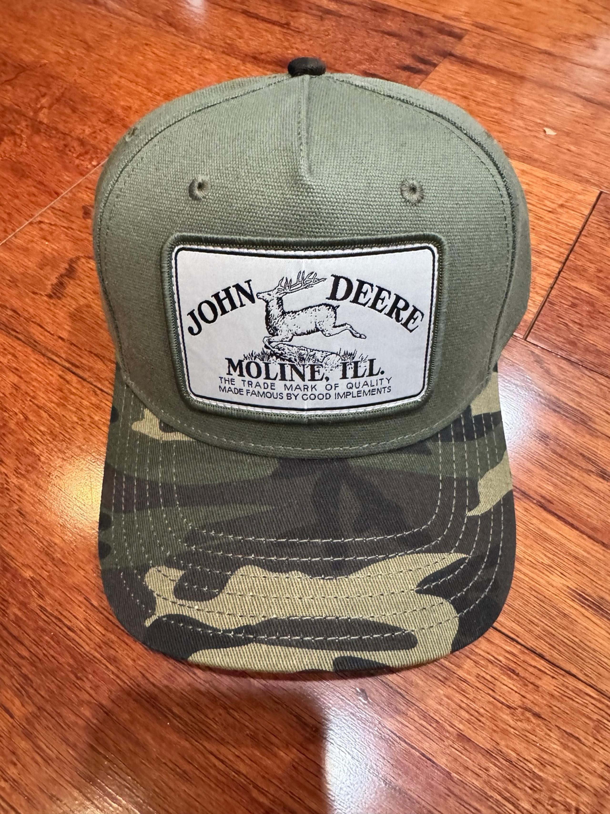John Deere camp peak khaki hat