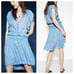 The Kooples Blue Lagoon Silk Floral Dot Ruffle Dress Size S