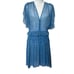 The Kooples Blue Lagoon Silk Floral Dot Ruffle Dress Size S