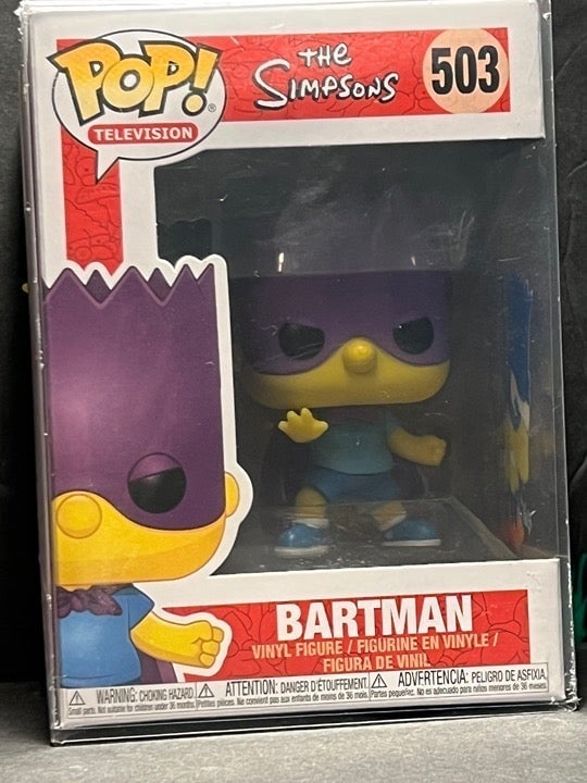 The Simpsons Funko pop Bartman signed by Tone Rodriguez with custom sketch