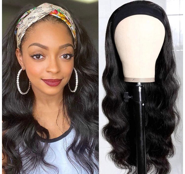 18in Human Hair Headband Wig