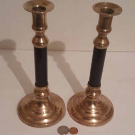 Vintage Metal Brass Set of 2 Candlestick