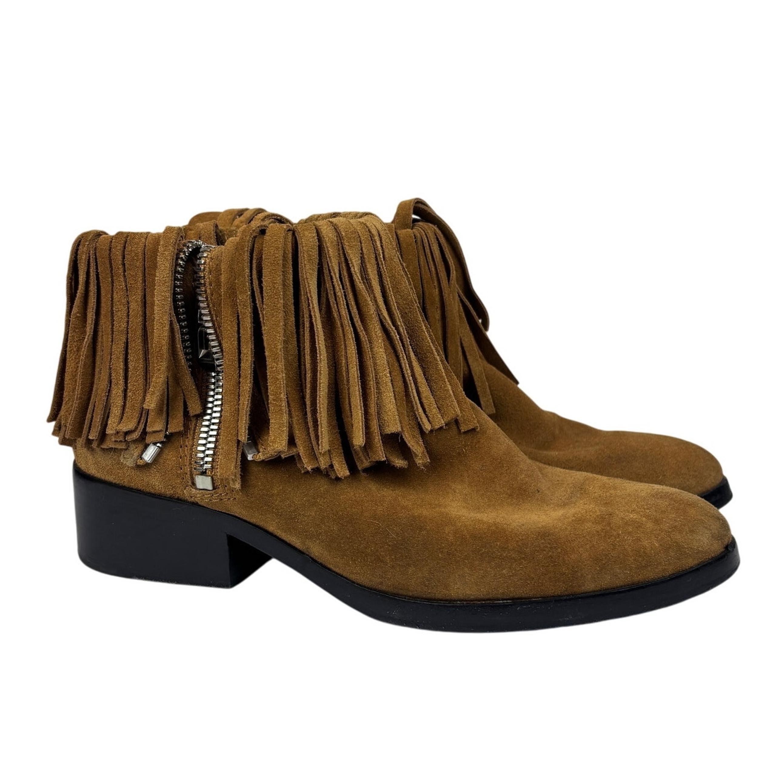 3.1 Phillip Lim Alexa Fringe Suede Zip Ankle Boots Women's 39.5