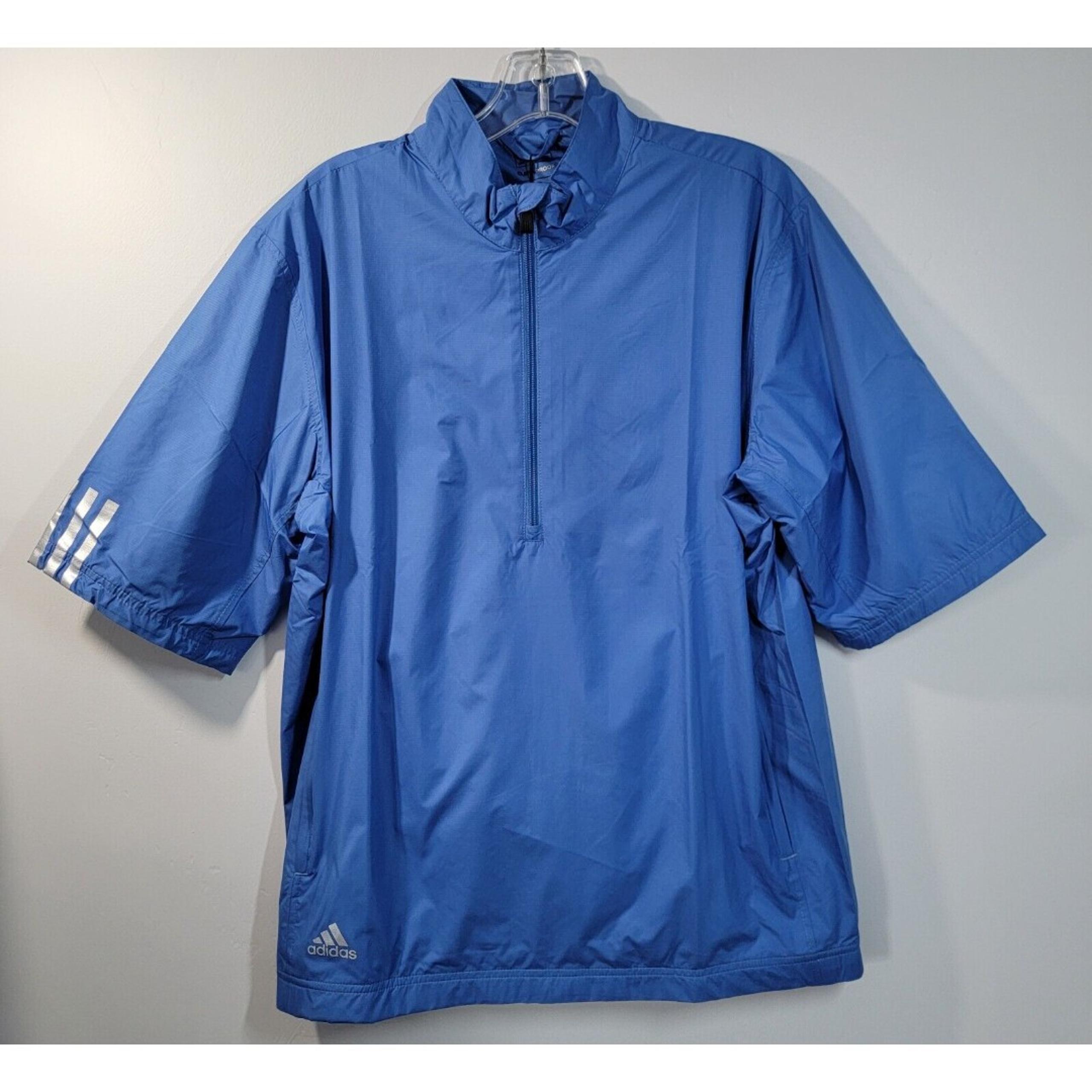 Adidas Climaproof 1/2 Zip Windbreak Pullover Short Sleeve Men's S Blue
