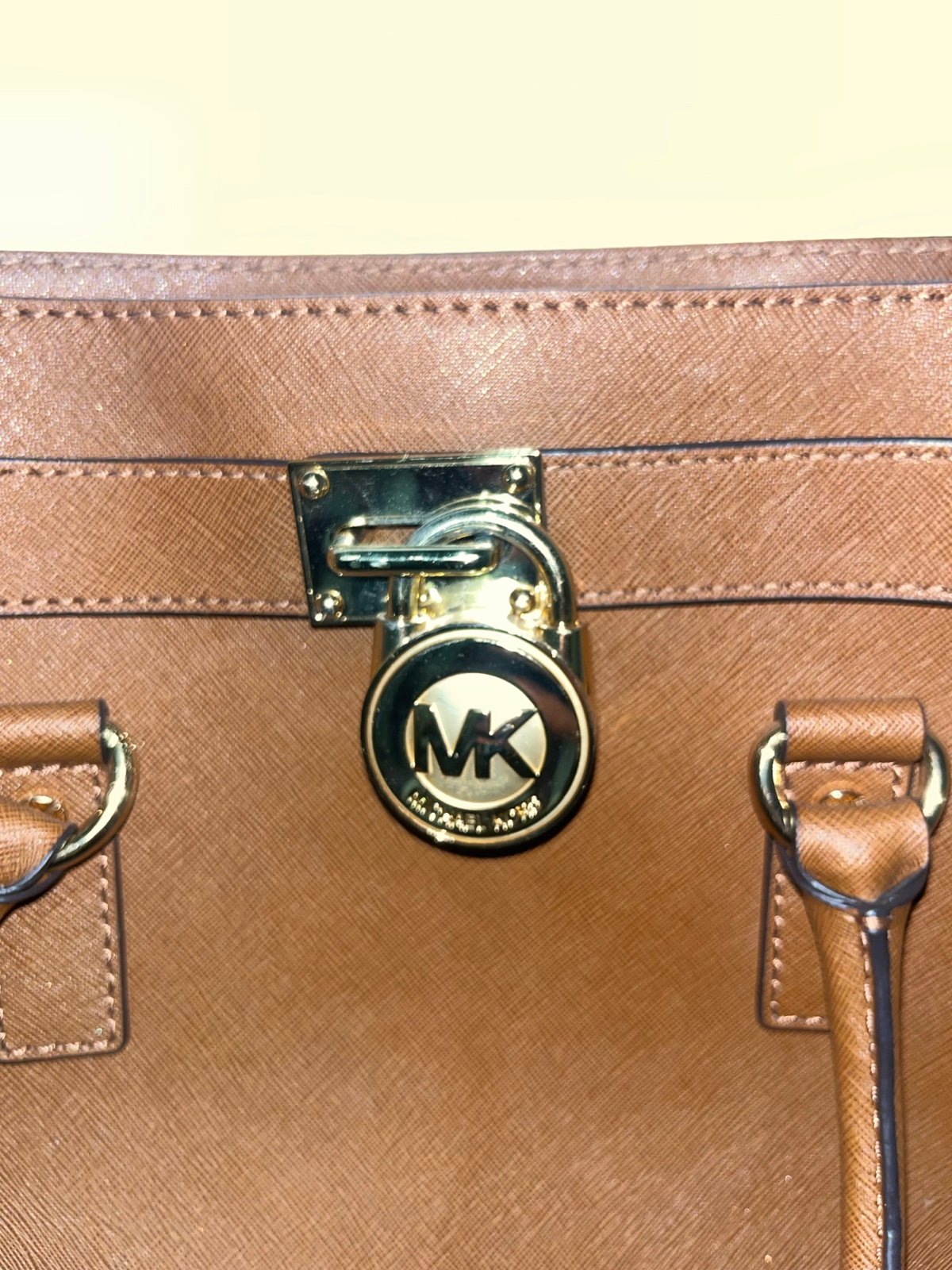 Michael Kors Brown Leather Satchel Purse – Gold Hardware