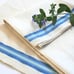 Vintage NOS linen tea towels kitchen hand towels blue stripe farmhouse cottage