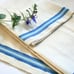 Vintage NOS linen tea towels kitchen hand towels blue stripe farmhouse cottage