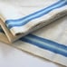 Vintage NOS linen tea towels kitchen hand towels blue stripe farmhouse cottage