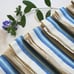 Vintage NOS linen tea towels kitchen hand towels blue stripe farmhouse cottage